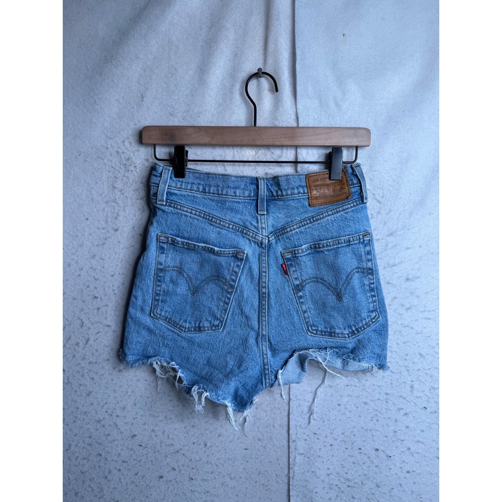 Levis Premium Ribcage Shorts Light Wash Distressed Denim 77879-0013 Size 27 - Picture 5 of 13